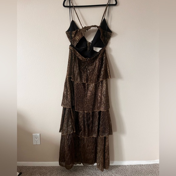 Line + Dot Sonia Gown Maxi Dress in Gold Size Medium - Picture 7 of 8